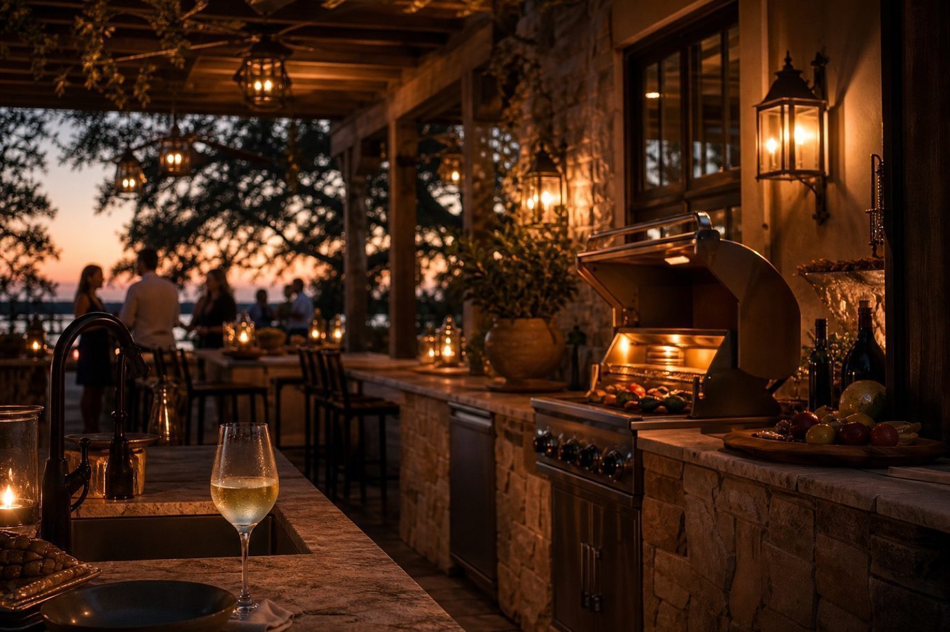 Luxury outdoor kitchen in Charleston