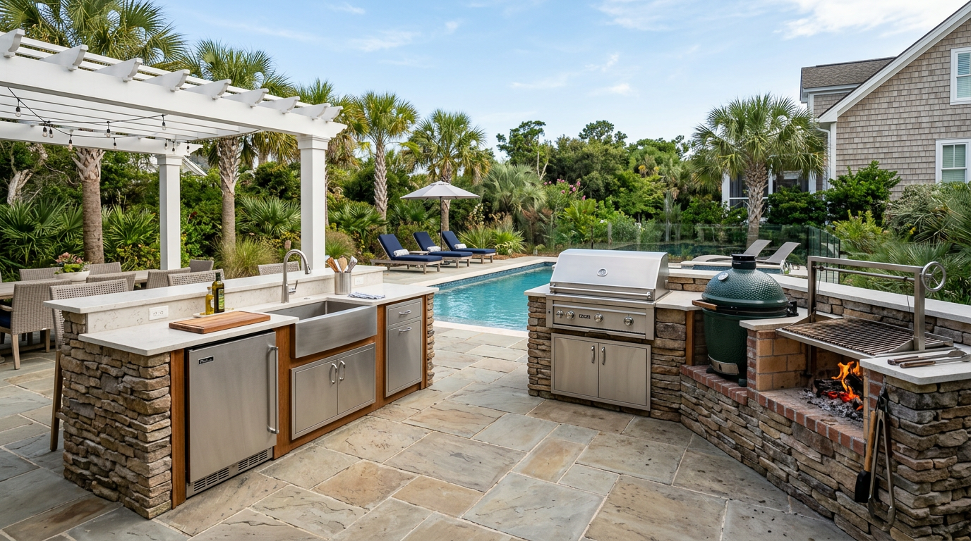 Island plus wing on a Daniel Island area patio