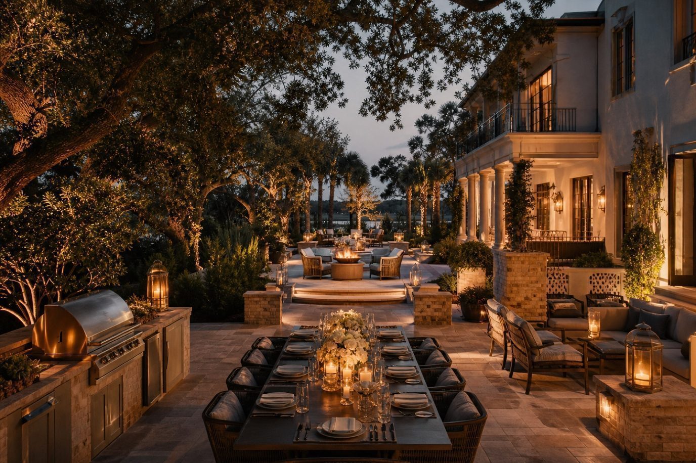 Multi-zone outdoor rooms on one property