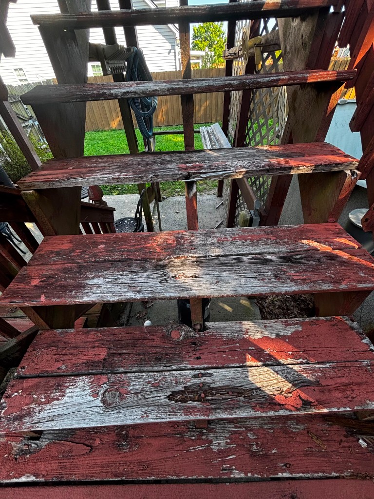 Damaged stair treads